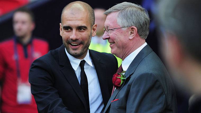 Pep Guardiola and Ferguson, in an image of archive