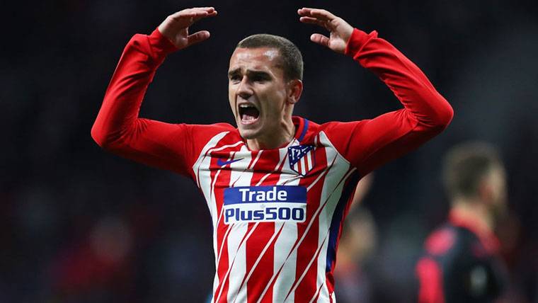 Antoine Griezmann, celebrating a marked goal with the Athletic of Madrid