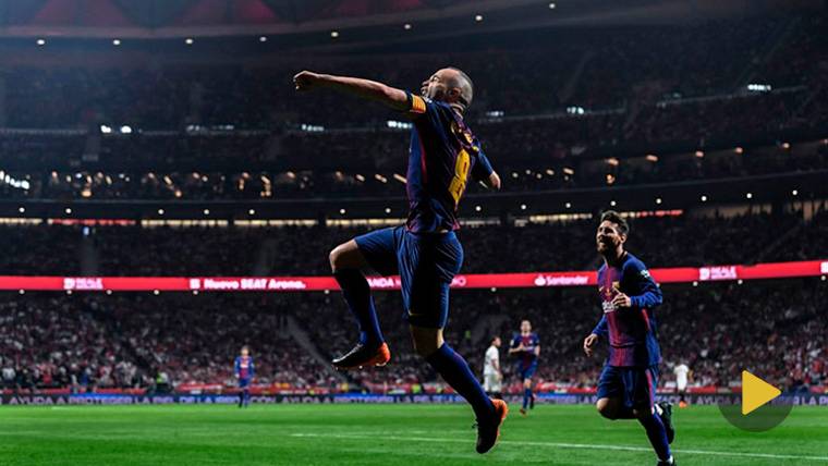Andrés Iniesta, celebrando un gol marcado con el FC Barcelona