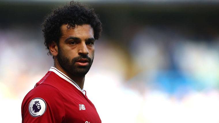 Mohamed Salah, durante un partido con el Liverpool esta temporada