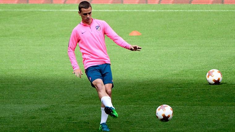 Antoine Griezmann, durante un entrenamiento con el Atlético de Madrid