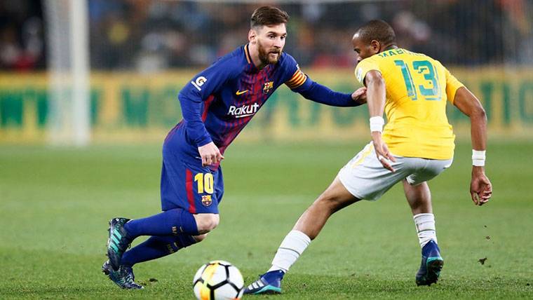 Leo Messi, in an action of the party against Mamelodi Sundowns