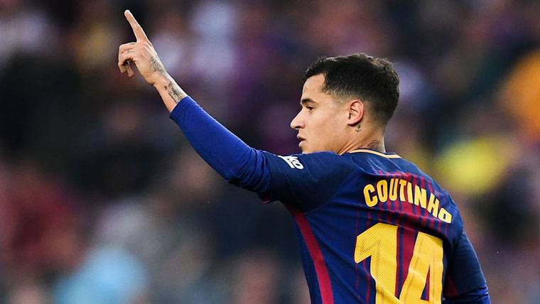 Philippe Coutinho, celebrating a marked goal with the FC Barcelona