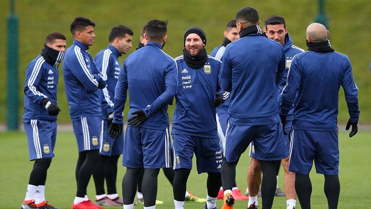 Leo Messi, durante la concentración con la selección de Argentina
