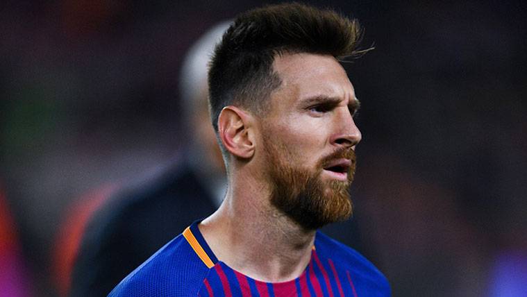 Leo Messi in a party of the FC Barcelona