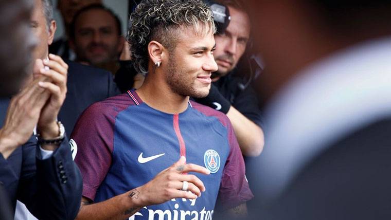 Neymar Jr, during his presentation with the PSG in an image of archive