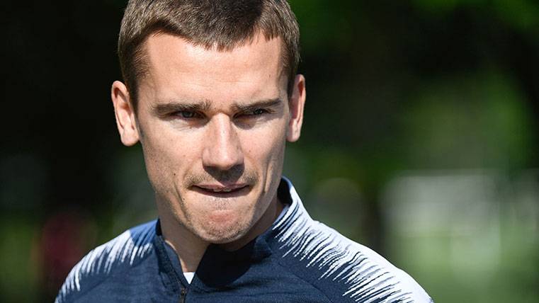 Antoine Griezmann en una concentración de la selección francesa