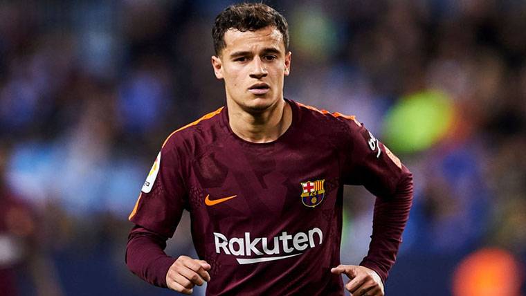 Philippe Coutinho, during a party with the Barça this season