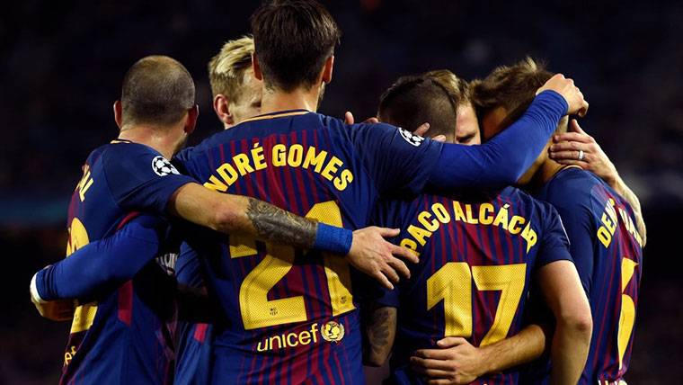 André Gomes, celebrando un gol marcado con el FC Barcelona