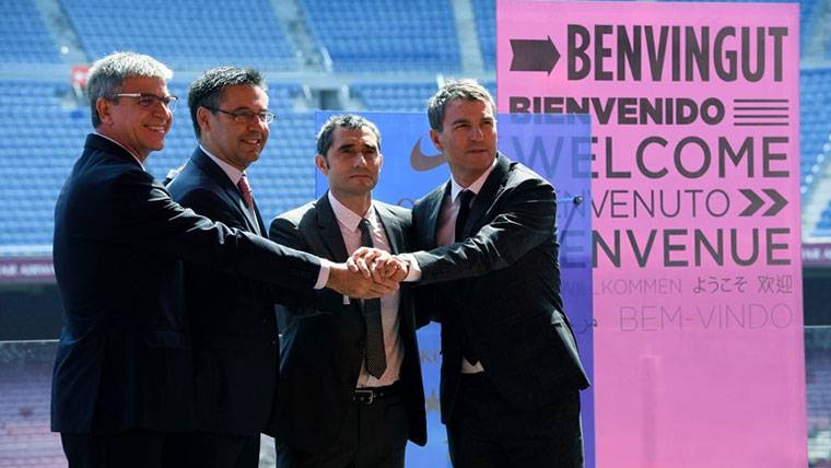 Imagen de la presentación de Ernesto Valverde como técnico del Barça