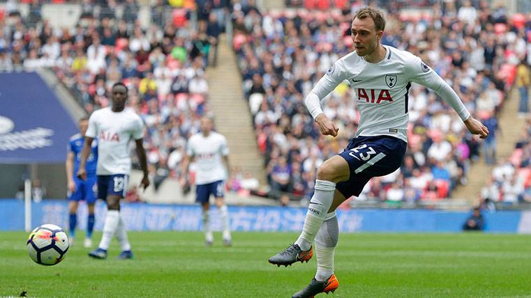 Christian Eriksen en un partido del Tottenham