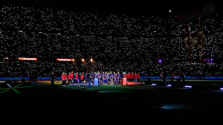 The Camp Nou during the farewell of Andrés Iniesta