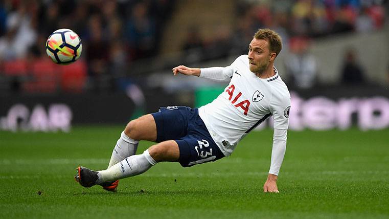 Christian Eriksen en un partido del Tottenham