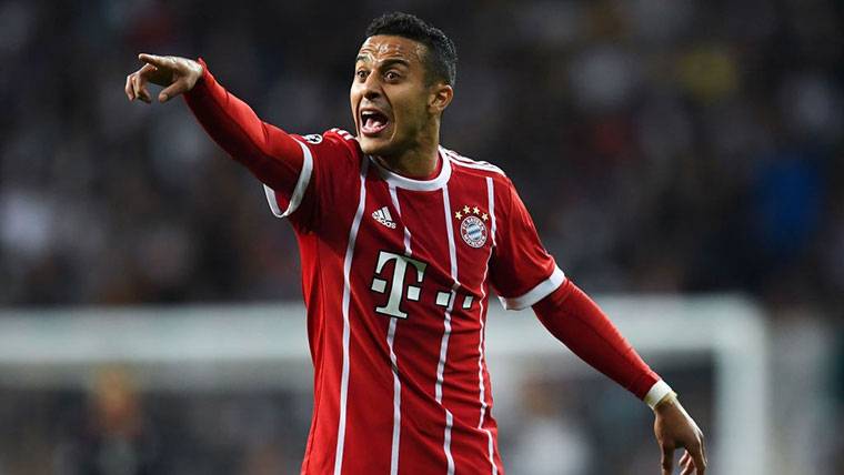 Thiago Alcántara, durante un partido con el Bayern Múnich