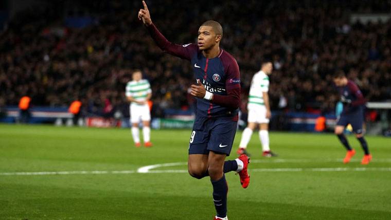 Kylian Mbappé, celebrando un gol marcado con el Paris Saint-Germain