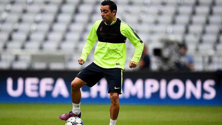 Xavi Hernández, in an image of archive of when it played in the Barça