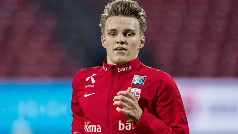 Martin Odegaard, before a party with the selection of Norway