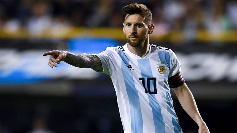 Leo Messi, durante el amistoso de Argentina contra Haití