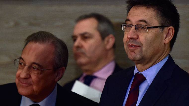 Florentino Pérez and Josep Maria Bartomeu in an image of archive