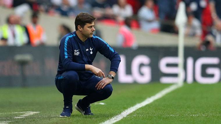 Mauricio Pochettino, analizando el juego del Tottenham en un partido