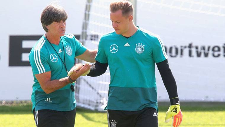 Joachim Löw And Marc-André Ter Stegen, during a training