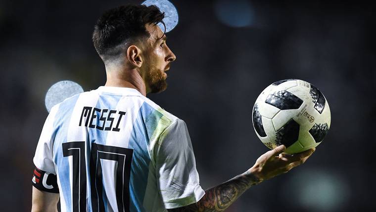 Leo Messi, during a friendly with the selection of Argentina