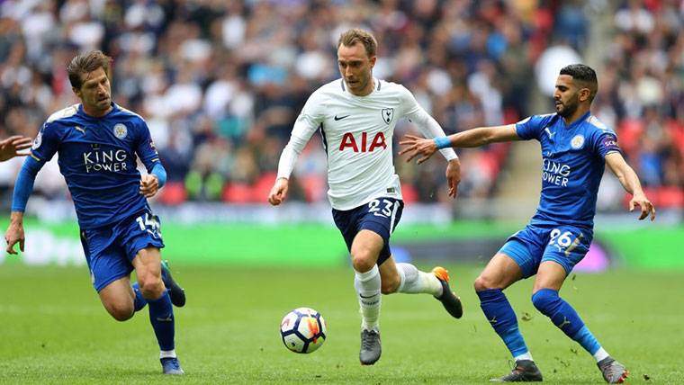 Christian Eriksen, during a party against the Leicester City