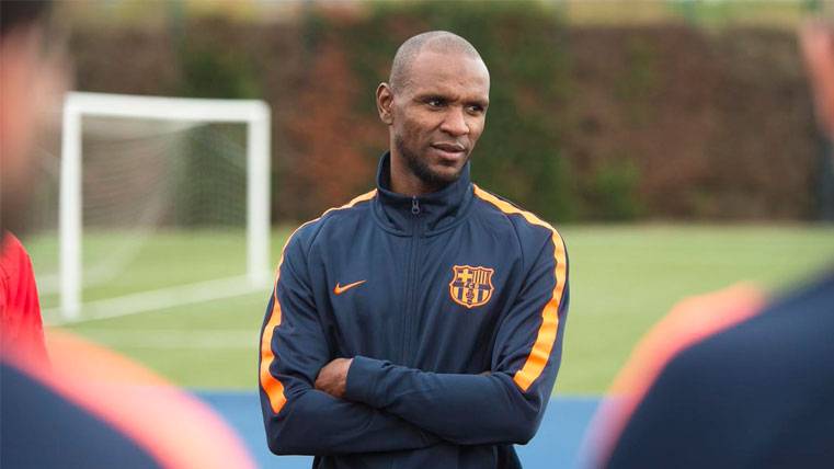 Eric Abidal in a training of the FC Barcelona