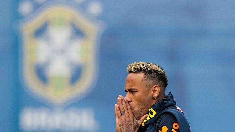 Neymar Jr, durante un entrenamiento con la selección de Brasil