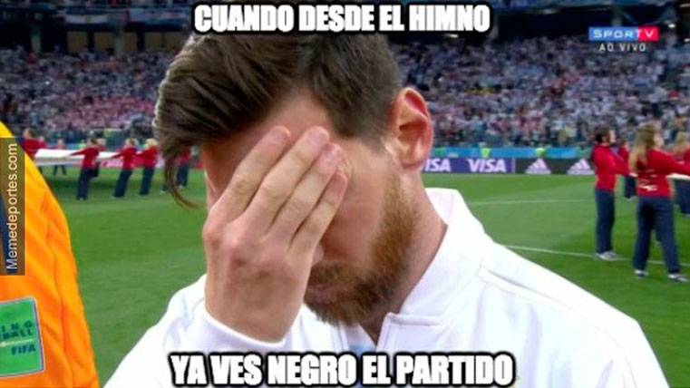 Leo Messi, leading of the 'memes' of the Argentina-Croatia