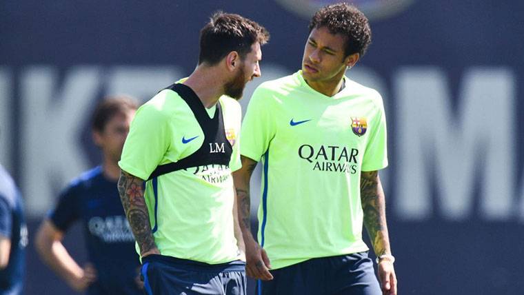 Neymar Jr And Leo Messi, in an image of archive with the Barça