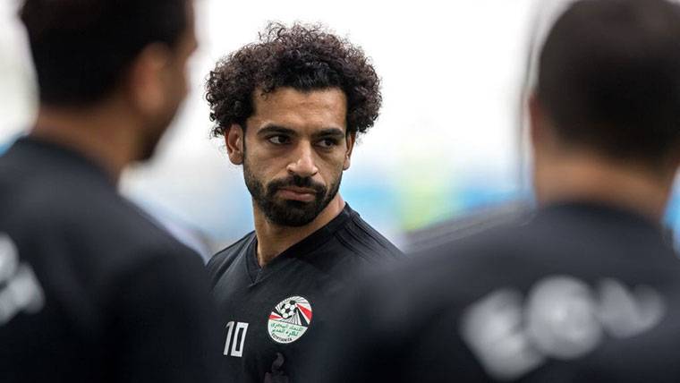 Mohamed Salah, during a training with the selection of Egypt