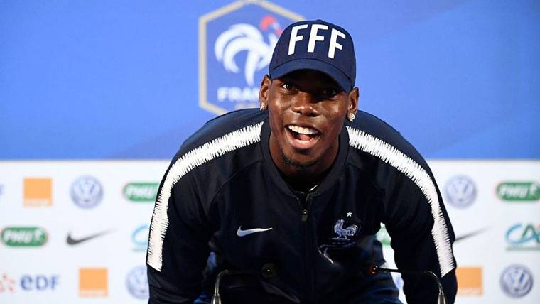 Paul Pogba, during a press conference with the selection of France