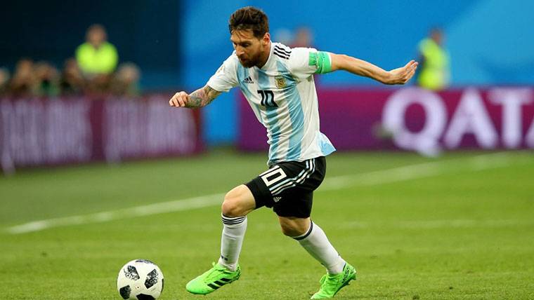 Leo Messi, durante el partido de este martes contra Nigeria