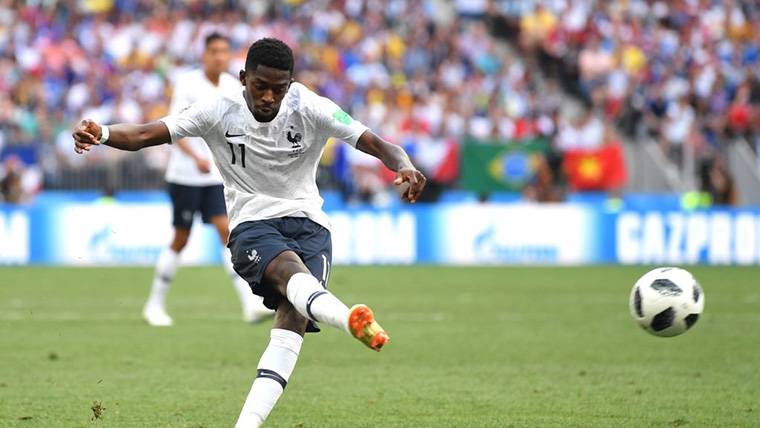 Ousmane Dembélé, during a duel with the selection of France