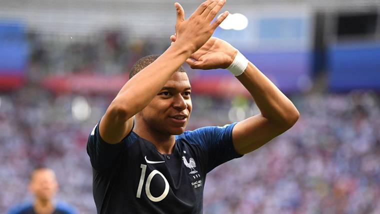 Kylian Mbappé, after marking a goal to Argentina