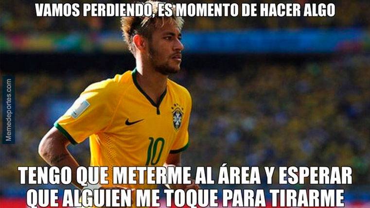 Neymar, leading of the 'memes' of the Brazil-Belgium