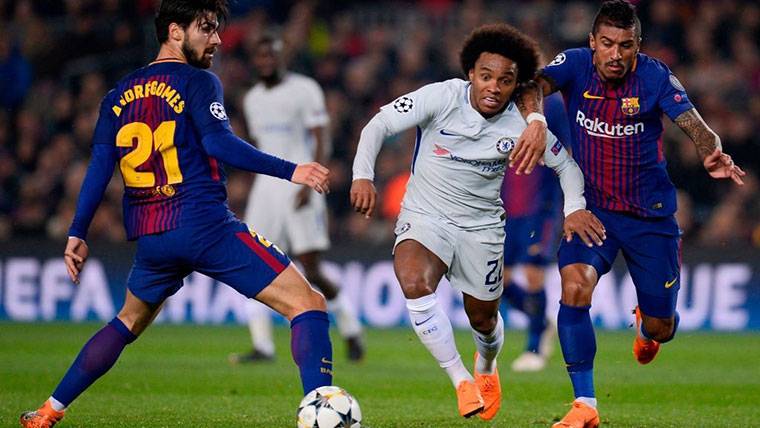 Willian Borges, during a party of Champions against the Barça