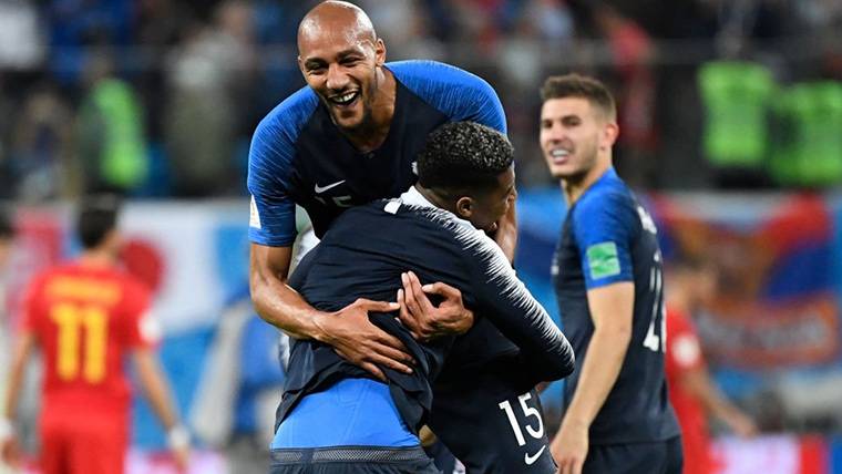 N'Zonzi, celebrating the pass of France to the final of the World-wide