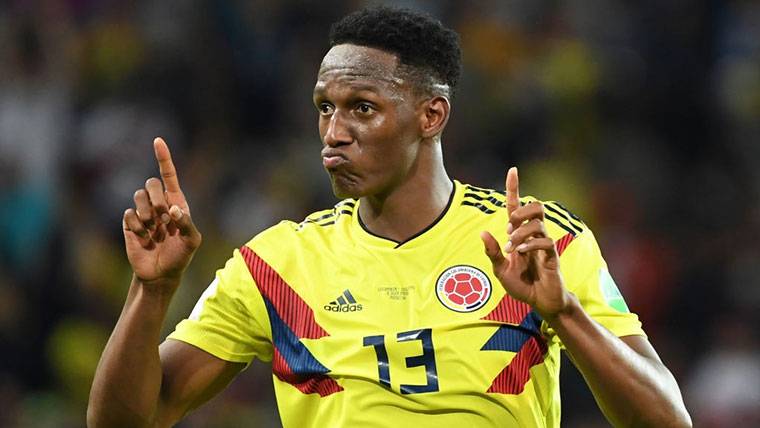 Yerry Mina, during a crash with the selection of Colombia