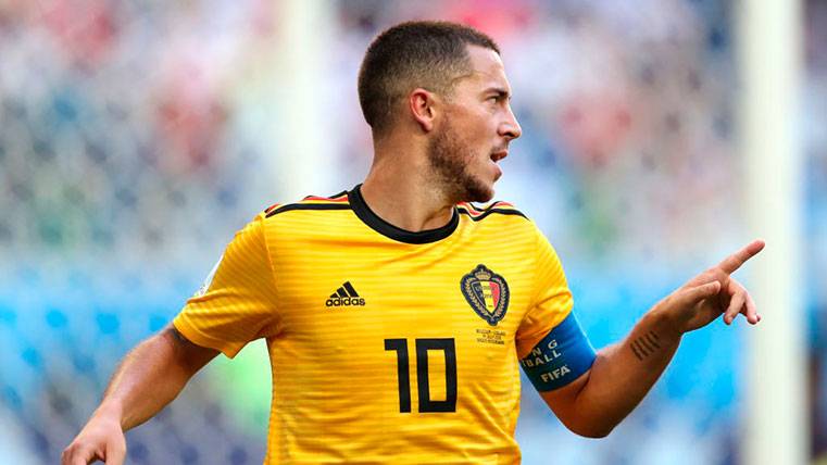 Eden Hazard en un partido con la selección de Bélgica