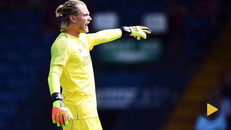 Loris Karius, giving orders during a friendly with the Liverpool