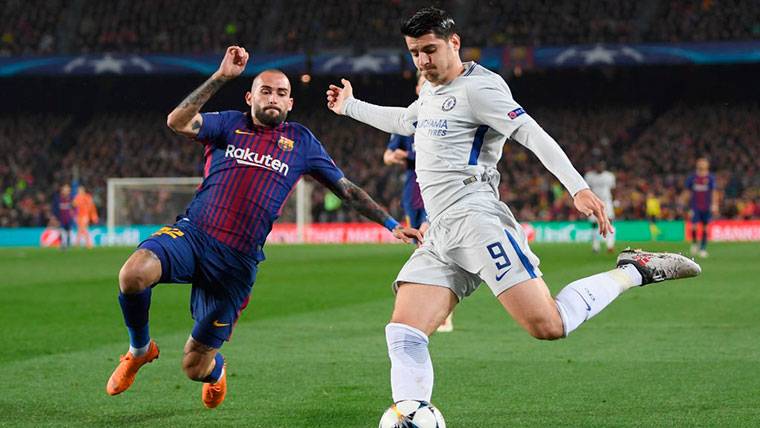 Aleix Vidal, in the party of Champions against Chelsea