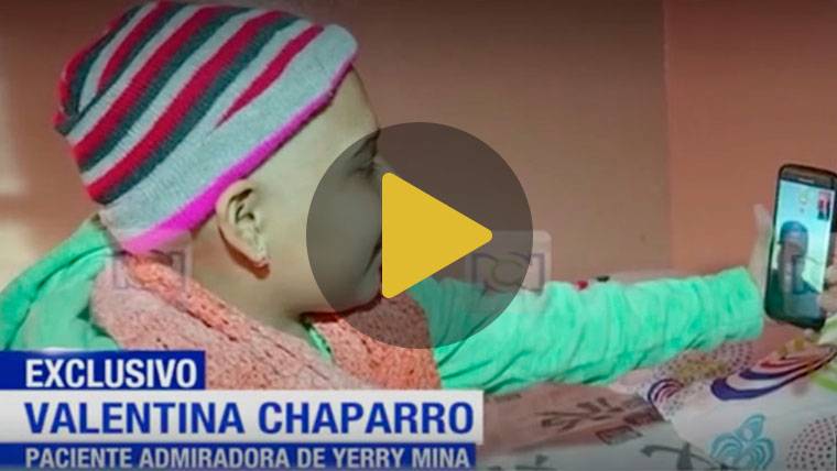 Valentina, la niña enferma de cáncer con la que habló Yerry Mina