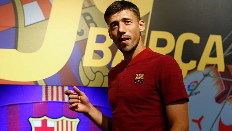Clément Lenglet, durante su puesta de largo como jugador del Barça