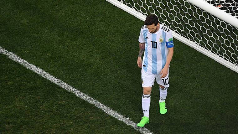 Leo Messi en un partido de la selección de Argentina