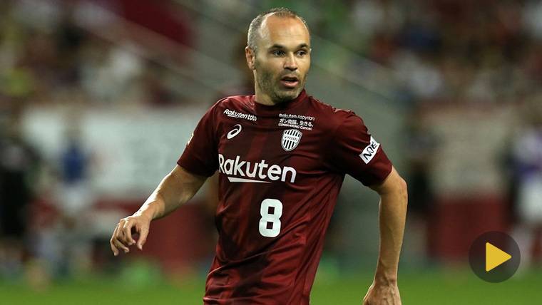 Andrés Iniesta, during a party contested with the Vissel Kobe