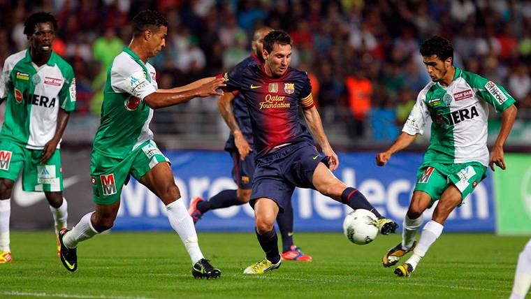 Leo Messi, durante el choque contra el Raja Casablanca en 2012