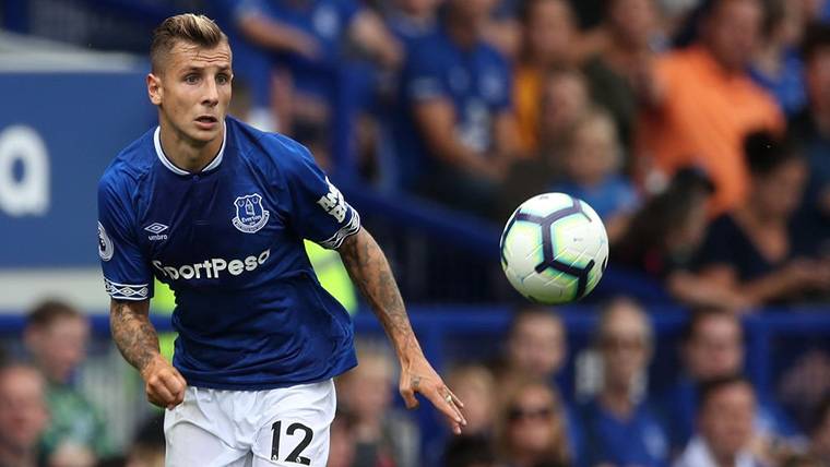 Lucas Digne, during a commitment with the Everton