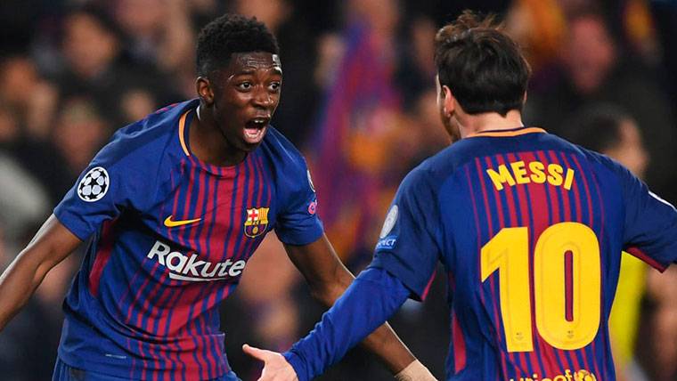 Dembélé Completed the trident together with Suárez and Messi